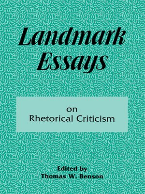 cover image of Landmark Essays on Rhetorical Criticism